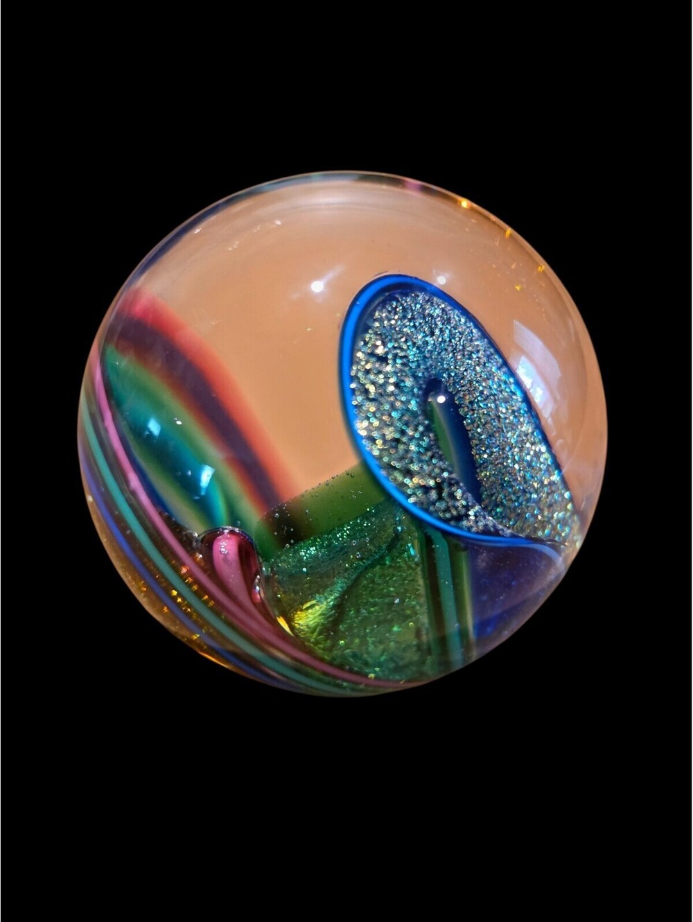 Glass Eye Studio Handcrafted Dichroic Series Infinity Paperweight